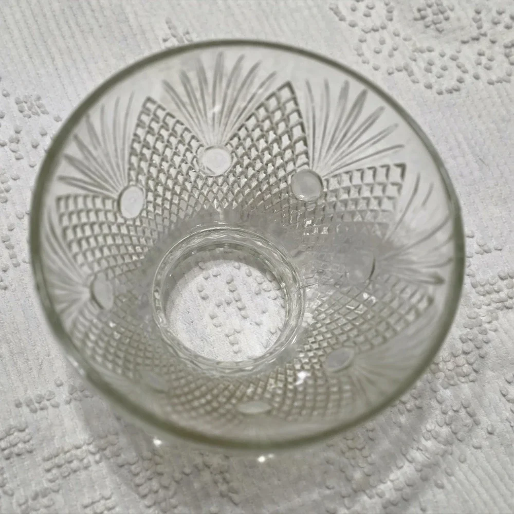Vintage‎ Ruffle Top Cut Crystal Lamp Shade Replacement Diamond Pattern Elegant